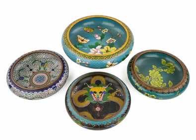 Four Chinese Cloisonne Bowls