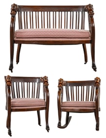 Three Piece Art Nouveau Parlor Suite