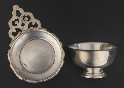 Paul Revere Bowl and Sterling Porringer