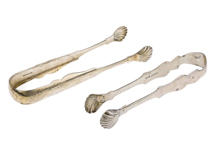 2 Early 19th c. Silver Sugar Tongs