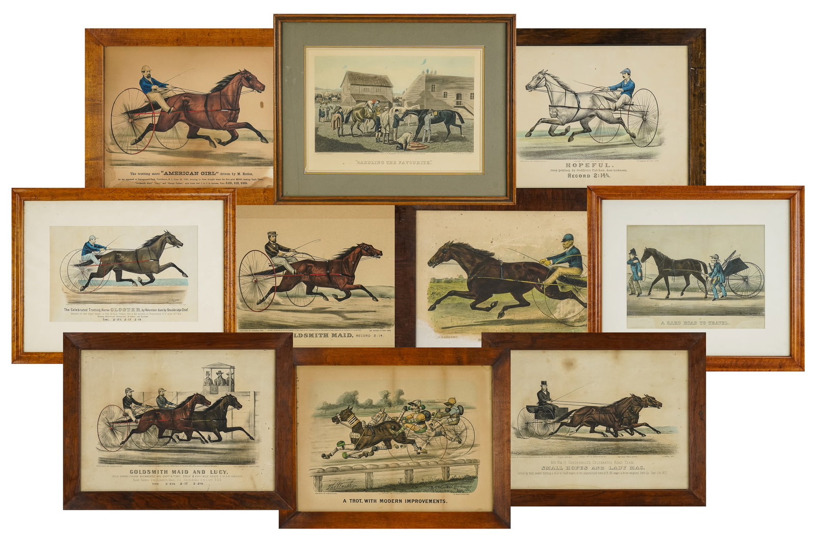 Group of 10 Currier and Ives Trotting prints (1 of 14)