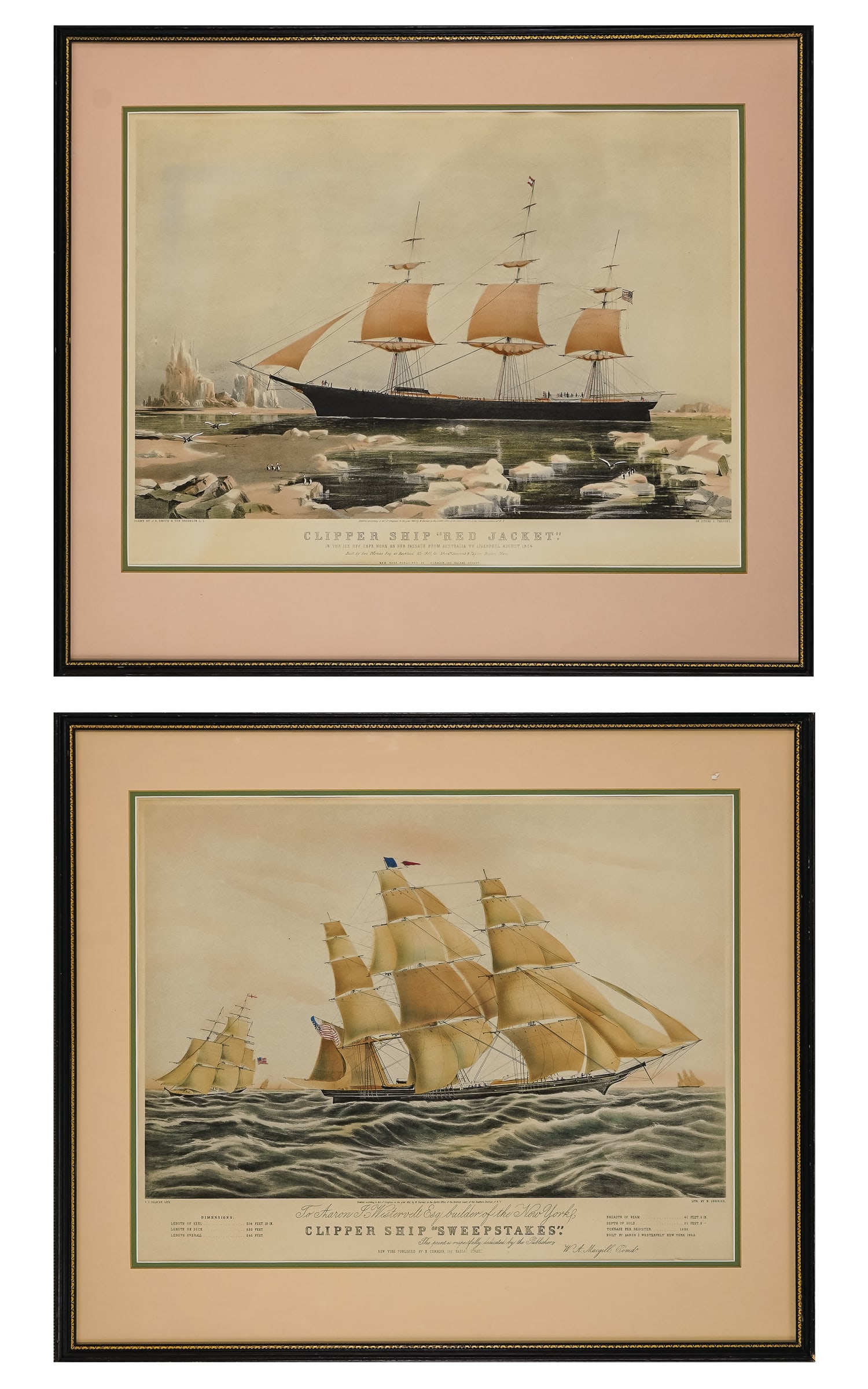 Currier and Ives -Clipper Ship "Red Jacket" , and Clipper Ship sweepstakes (1 of 7)