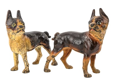 Boston Terrier Cast Iron doorstops (Pair)