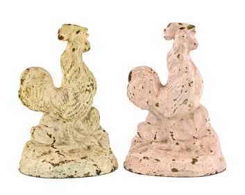 Rooster Cast Iron doorstops (Pair)