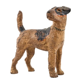 Hubley Cast Iron Wire Hair Fox Terrier Doorstop