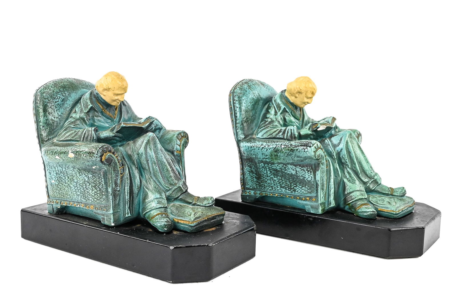J. Ruhl Ivorine "Man Reading" Bookends (Pair) (1 of 7)