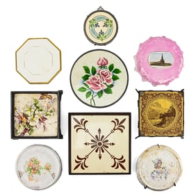 Group of 9 Porcelain Saddle Trivets