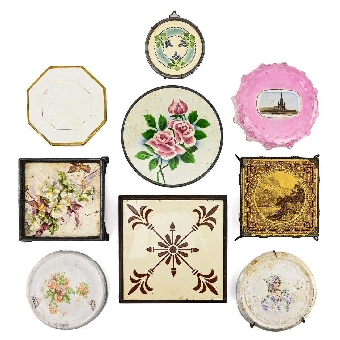 Group of 9 Porcelain Saddle Trivets (1 of 17)