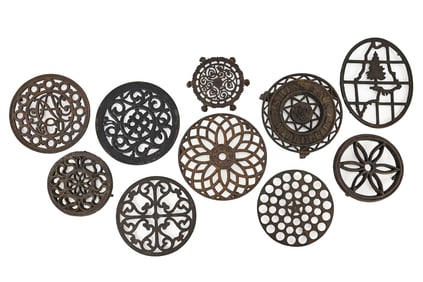 Cast Iron Circular Trivets (10 pcs)