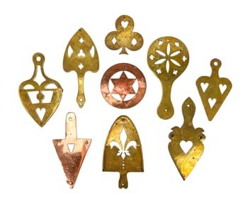 Copper and Brass Polished Trivets (9 pcs)