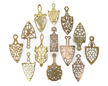 Brass Polished Decorative Trivets (13 pcs)