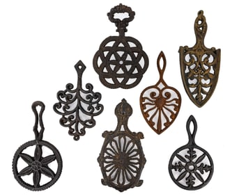Cast Iron Trivets with Floral & Medallion Designs