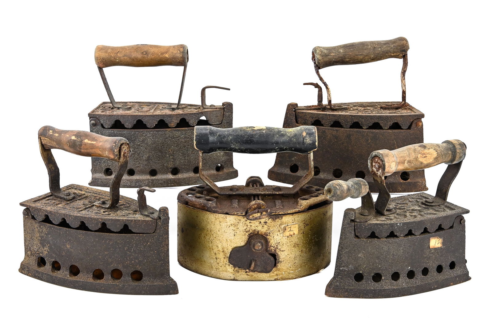 Set of 5 Full-Size Sad Irons (1 of 11)