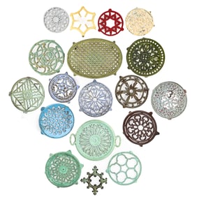 Enameled Cast Iron Trivets, Various Colors