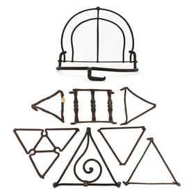8 Iron Trivets – Hanging Wire & Tabletop Triangular Designs