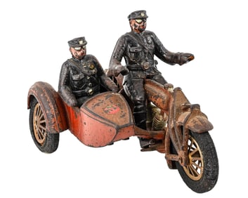 Hubley Cast Iron Motorcycle with Sidecar