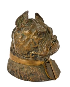 Antique Bulldog Figural Inkwell