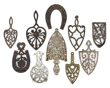 Cast Iron & Metal Trivets with Decorative Motifs
