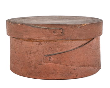 Small Finger Lapped Pantry Box in Dark Salmon Paint