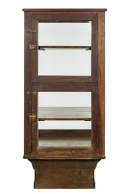 Oak Store Display Cabinet with Upper & Lower Doors
