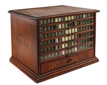 Corticelli Silk Thread Spool Cabinet