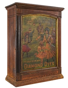 Embossed Tin Litho Diamond Dye Cabinet