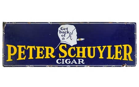 Peter Schuyler Cigar porcelain sign