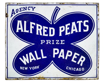 Alfred Peats Prize Wall Paper porcelain sign