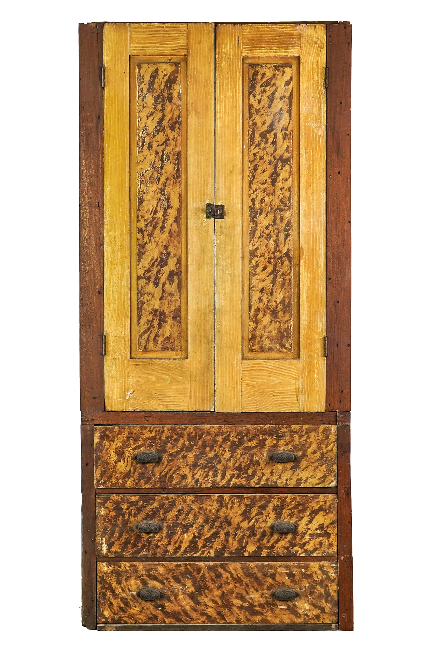 19th c Grain Painted country cupboard (1 of 7)