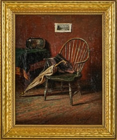 John Bunyan Bristol (AM 1826-1909) Interior with WIndsor Chair