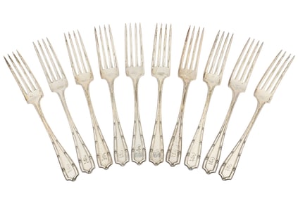 10 Alvin Francis I Sterling Dinner Forks