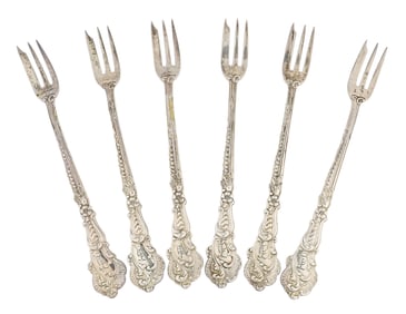 6 Gorham Sterling Hors d'Oeuvre forks