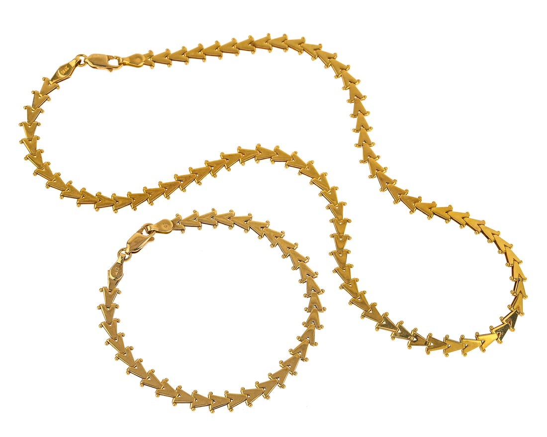 14k Yellow Gold Necklace & Bracelet (1 of 5)