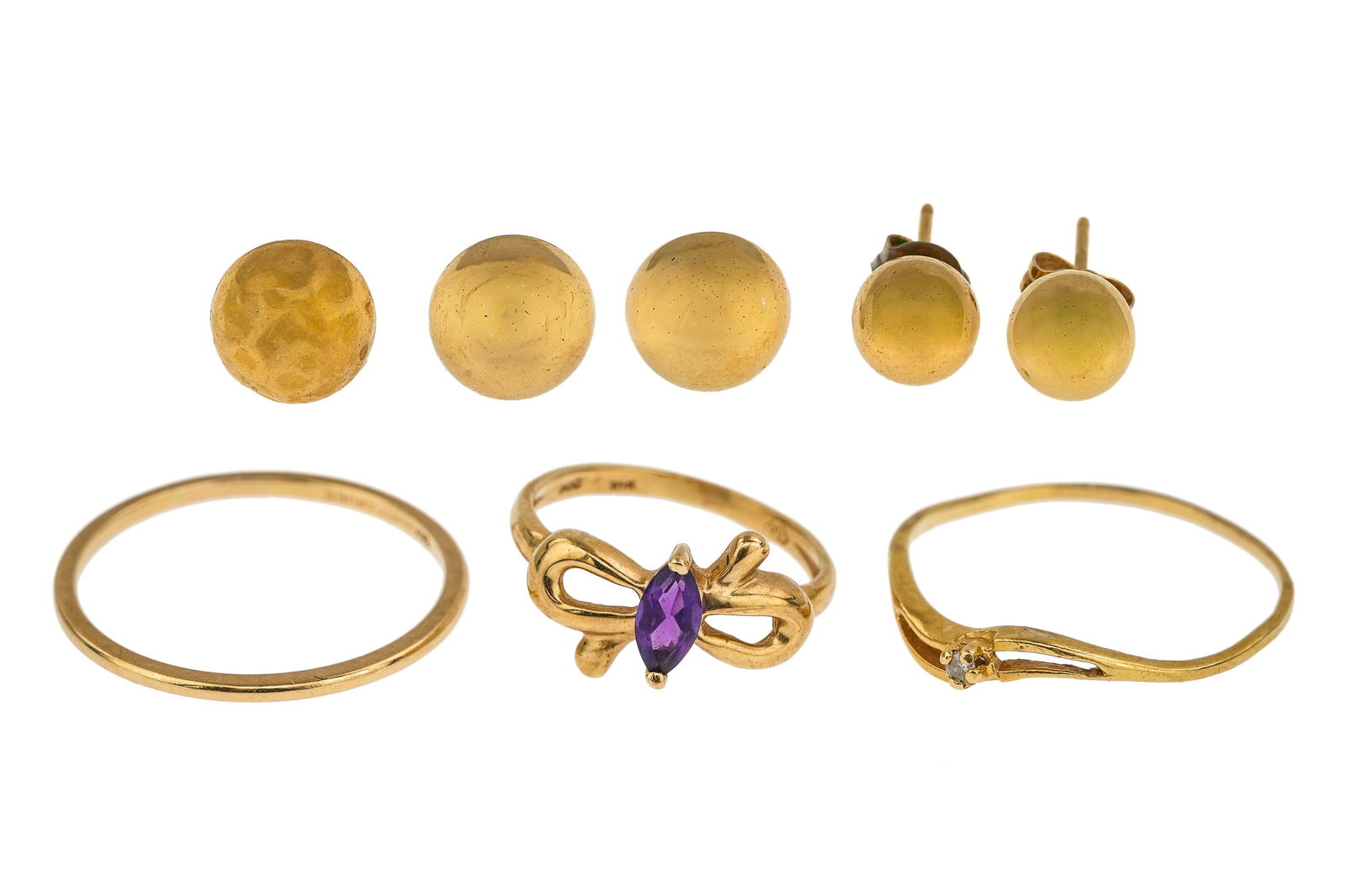 Yellow Gold Earrings & Rings (1 of 5)