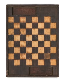Primitive 19th c Carved & Painted Game board