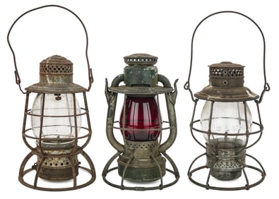 Three B&M RR Lanterns