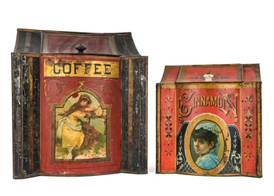 Coffee, Cinnamon Tin Litho Store Tins
