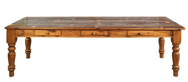 9 foot Contemporary Pine Harvest Table