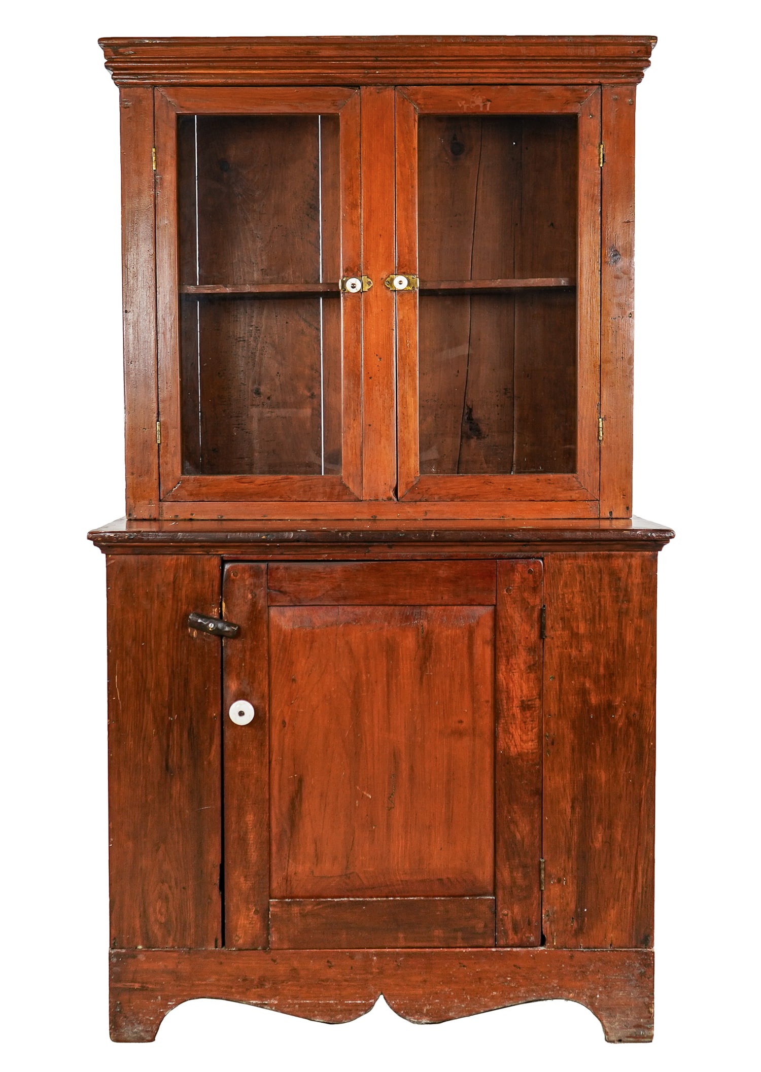 19th c Pine Stepback cupboard (1 of 4)
