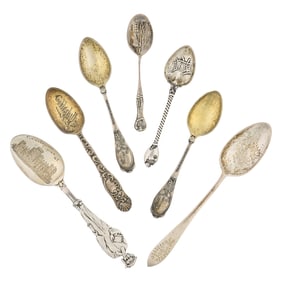 7 Sterling Silver Souvenir Spoons