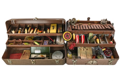 Two Vintage Fishing Tackle Boxes