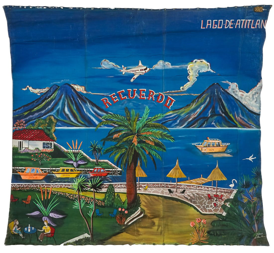 Mid 20th c Guatemalan Photo Backdrop- Lago de Atitlan (1 of 6)