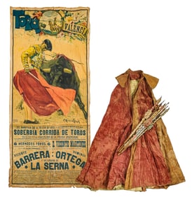 1935 Bullfighting Poster, Cape and Banderillas