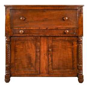 19th c Sheraton maple half sideboard