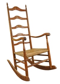 18th c Delaware RIver Maple Ladder Back armchair