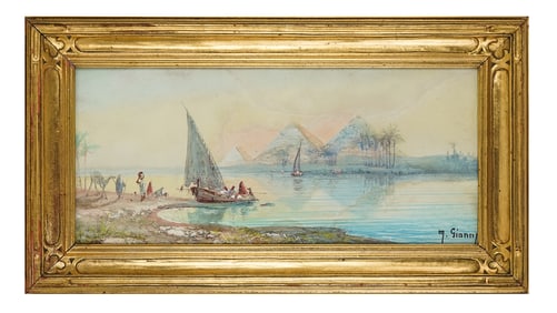 Maria Gianni (IT 1864/1873-1956) Orientalist View of the Pyramids