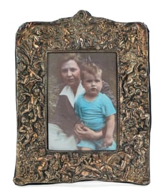 Edwardian Repousse Sterling Portrait Frame