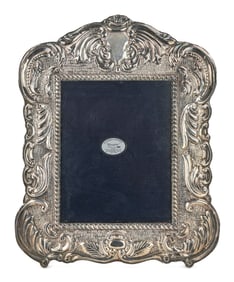 Peruvian Repousse Sterling Silver Portrait Frame