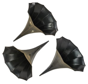 3 Edison Standard Phonograph Horns
