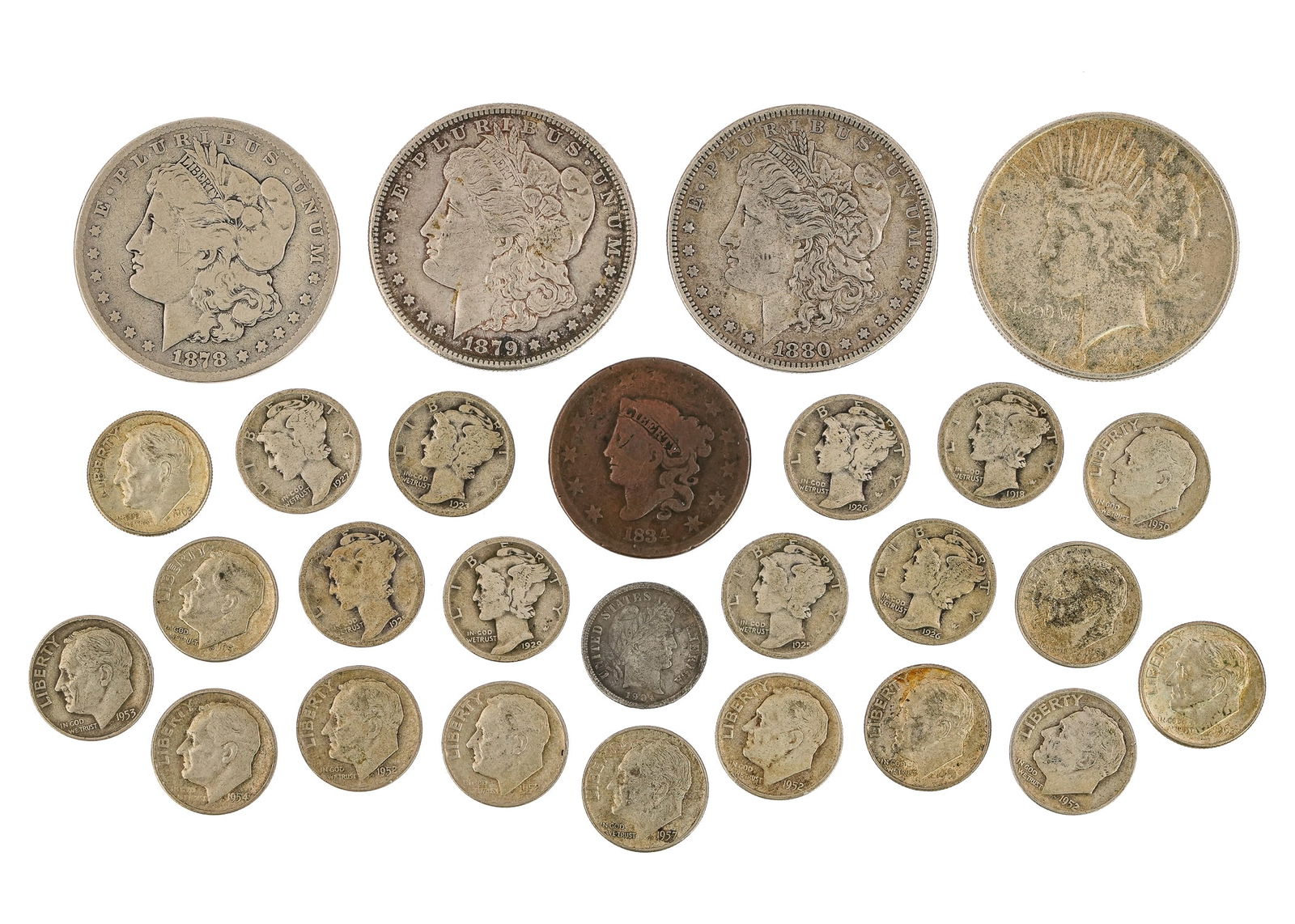 US Silver Coins & Large Cent (1 of 6)